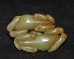 Antikes paar Foo Hunde / Dogs in russet Jade